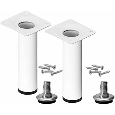 Stahlia Möbelfüße verstellbar 12cm Höhe Weiss (2 Stück) Ø30mm Sofafuß Stahlrohrfuß Sockelfuß Schrankfuß Füße für Möbel Tischbein Rund belastbar bis 50 kg Stahlia Möbelfüße verstellbar 12cm Höhe Weiss (2 Stück) Ø30mm Sofafuß Stahlrohrfuß Sockelfuß Schrankfuß Füße für Möbel Tischbein Rund belastbar bis 50 kg