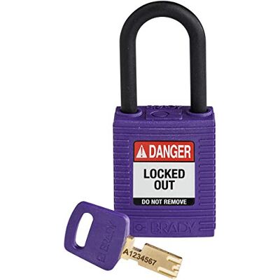 Brady (NYL-PRP-38PL-KD) SafeKey Nylon Lockout-Vorhängeschloss Mit Nylon Bügel 38.00 mm Lila KD Verschiedenschließende Schlösser 1 Stück Brady (NYL-PRP-38PL-KD) SafeKey Nylon Lockout-Vorhängeschloss Mit Nylon Bügel 38.00 mm Lila KD Verschiedenschließende Schlösser 1 Stück