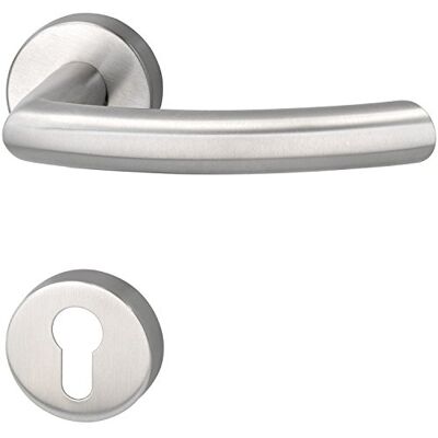 MARCHESI Drückergarnitur ARC auf Rosette PZ, 38-45, Edelstahl matt MARCHESI Drückergarnitur ARC auf Rosette PZ, 38-45, Edelstahl matt