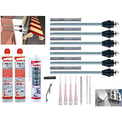 Fischerwerke Fischer Thermax Befestigungsset 6 x 16/170 M12 Hochleistungsmörtel FIS V 300 T Multi Kleb und Dichtstoff KD-290 Zylinderbürste Fischerwerke Fischer Thermax Befestigungsset 6 x 16/170 M12 Hochleistungsmörtel FIS V 300 T Multi Kleb und Dichtstoff KD-290 Zylinderbürste