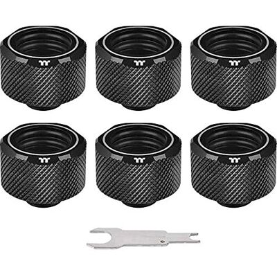 Thermaltake Pacific C-Pro G1/4 PETG OD Kompressionsfittinge (16 mm, 6er Pack) schwarz Thermaltake Pacific C-Pro G1/4 PETG OD Kompressionsfittinge (16 mm, 6er Pack) schwarz