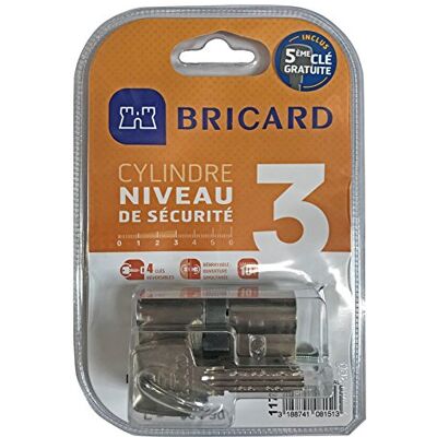 Bricard 11734 Gefahrenzylinder, 5 Schlüssel Astral 2, 9 aus vernickeltem Messing, 10 Kolben, 2 Eingänge 30 + 40, Schutz gegen Bohren und Dietrichen, persönliche Karte, vernickelter Stahl, 70 = 30 + 40 Bricard 11734 Gefahrenzylinder, 5 Schlüssel Astral 2, 9 aus vernickeltem Messing, 10 Kolben, 2 Eingänge 30 + 40, Schutz gegen Bohren und Dietrichen, persönliche Karte, vernickelter Stahl, 70 = 30 + 40