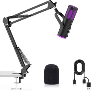 Ortizan Gaming Mikrofon PC, USB Podcast Mikrofon für PS4/5 und Mac, Noise Cancellation Kondensator Mic mit Mute, Hall, Monitoring, verstellbarem Schwenkarm, Popfilter für Streaming/Podcasting/YouTube Ortizan Gaming Mikrofon PC, USB Podcast Mikrofon für PS4/5 und Mac, Noise Cancellation Kondensator Mic mit Mute, Hall, Monitoring, verstellbarem Schwenkarm, Popfilter für Streaming/Podcasting/YouTube
