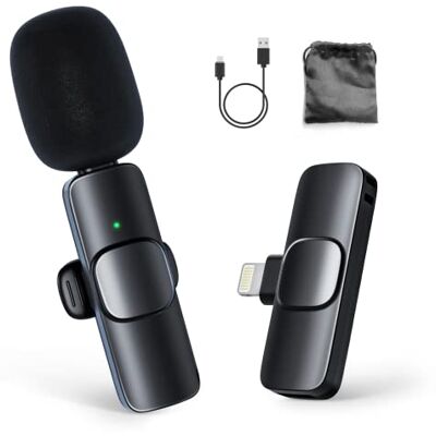 Moman Lavalier-Funkmikrofon-Ansteckmikrofon-Lightning-Kabellos 2.4GHz Auto Noise Canceling Wireless Microphone 120m für Smartphone iPhone 13 12 11 X XR XS Max 8 iPad Handy Laptop Tablet CP1(A) Moman Lavalier-Funkmikrofon-Ansteckmikrofon-Lightning-Kabellos 2.4GHz Auto Noise Canceling Wireless Microphone 120m für Smartphone iPhone 13 12 11 X XR XS Max 8 iPad Handy Laptop Tablet CP1(A)