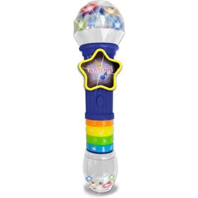 Bontempi GlowWave Mic Drahtloses Mikrofon mit Lichteffekten und Sound für magische Performance, 265x70x70 mm Bontempi GlowWave Mic Drahtloses Mikrofon mit Lichteffekten und Sound für magische Performance, 265x70x70 mm