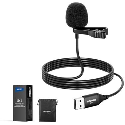 NEEWER USB A Ansteckmikrofon Mini Lavalier Mikrofon mit omnidirektionaler Richtwirkung 2m Kabel für USB 2.0 Mac Windows PC Laptop Computer YouTube Skype Podcast, Gaming Vlog Video Konferenzen LM1 NEEWER USB A Ansteckmikrofon Mini Lavalier Mikrofon mit omnidirektionaler Richtwirkung 2m Kabel für USB 2.0 Mac Windows PC Laptop Computer YouTube Skype Podcast, Gaming Vlog Video Konferenzen LM1