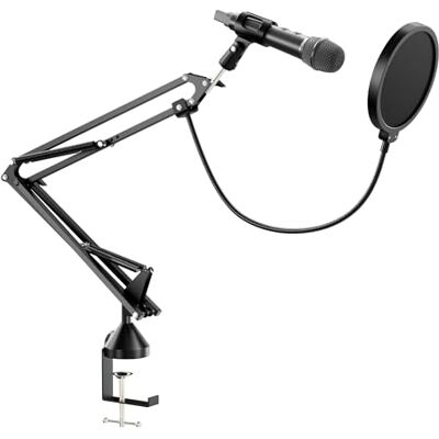 Walimex pro Boya HM2 Mikrofon + Mikrofonarm Set, Handmikrofon mit USB-C Anschluss & 120 cm Kabel, 360° Tischmikrofonarm mit Pop Filter & Windschutz Walimex pro Boya HM2 Mikrofon + Mikrofonarm Set, Handmikrofon mit USB-C Anschluss & 120 cm Kabel, 360° Tischmikrofonarm mit Pop Filter & Windschutz