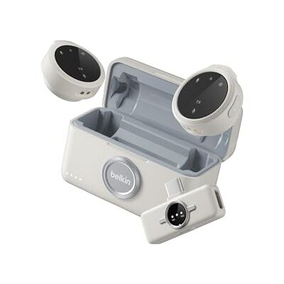 Belkin Stage Mini Mikrofon kabellos, 2er Set mit Clip für iPhone, Android, 24-Bit/48 kHz, 36 Std. Akku, Geräuschreduzierung, Funkmikrofon magnetisch omnidirektional für YouTube, Podcast, Vlogging Belkin Stage Mini Mikrofon kabellos, 2er Set mit Clip für iPhone, Android, 24-Bit/48 kHz, 36 Std. Akku, Geräuschreduzierung, Funkmikrofon magnetisch omnidirektional für YouTube, Podcast, Vlogging