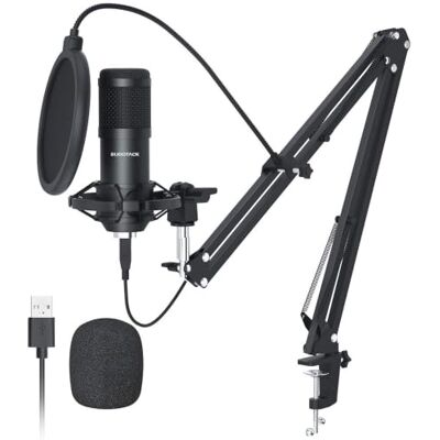 SUDOTACK USB Gaming Mikrofon, Professionelles Mikrofon PC Kondensator mit Arm, Popfilter, Mikrofonspinne für Podcasting, Streaming, Aufnahme, YouTube, Twitch, Home Studio, Voice-Off SUDOTACK USB Gaming Mikrofon, Professionelles Mikrofon PC Kondensator mit Arm, Popfilter, Mikrofonspinne für Podcasting, Streaming, Aufnahme, YouTube, Twitch, Home Studio, Voice-Off