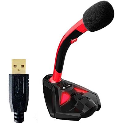 KLIM Voice Desktop USB Mikrofonstand für Laptop Computer Gaming Mic Mikrofon PC PS4 Rot KLIM Voice Desktop USB Mikrofonstand für Laptop Computer Gaming Mic Mikrofon PC PS4 Rot