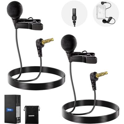 NEEWER LM8 ø4mm Mini Lavalier Mikrofon 2er Pack, Wired Clip Kondensator Mic Ansteck Microphone Set mit 1,5m 3,5mm TRS Anschluss, kompatibel mit DJI Mic 2 Rode Wireless Go II CM28 CM31, und Kameras NEEWER LM8 ø4mm Mini Lavalier Mikrofon 2er Pack, Wired Clip Kondensator Mic Ansteck Microphone Set mit 1,5m 3,5mm TRS Anschluss, kompatibel mit DJI Mic 2 Rode Wireless Go II CM28 CM31, und Kameras