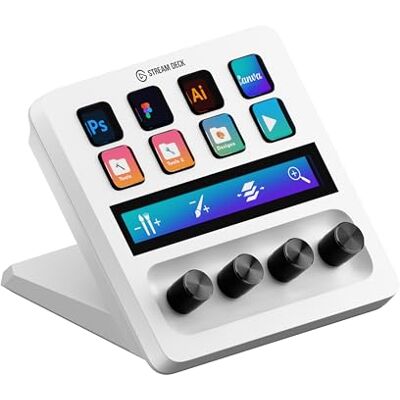 Elgato Stream Deck + Weiß, Audiomixer und Studio-Controller LCD-Tasten, Regler und Touch-Leiste, kompatibel mit Zoom, Teams, Office, Wave-Link-Mixing, Mac und PC Elgato Stream Deck + Weiß, Audiomixer und Studio-Controller LCD-Tasten, Regler und Touch-Leiste, kompatibel mit Zoom, Teams, Office, Wave-Link-Mixing, Mac und PC
