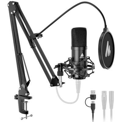 MAONO XLR/USB PC Mikrofon Set: 192kHz/24bit Studioqualität, Plug & Play, 3-stufige Rauschunterdrückung, 4 Presets. Metallmikrofon-Kit mit Software für Podcast, Streaming, Aufnahmen, Gesang, A04 Gen2 MAONO XLR/USB PC Mikrofon Set: 192kHz/24bit Studioqualität, Plug & Play, 3-stufige Rauschunterdrückung, 4 Presets. Metallmikrofon-Kit mit Software für Podcast, Streaming, Aufnahmen, Gesang, A04 Gen2