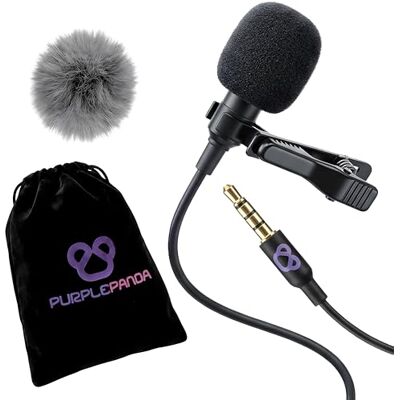 Lila Panda Lavalier Knopflochmikrofon Kit,Wechselrahmen omnidirektional Kondensator LAV Mikrofon für iPhone, iPad, Go Pro, DSLR, Camcorder, Zoom/Tascam Recorder, PC, Samsung Android, Smartphones Lila Panda Lavalier Knopflochmikrofon Kit,Wechselrahmen omnidirektional Kondensator LAV Mikrofon für iPhone, iPad, Go Pro, DSLR, Camcorder, Zoom/Tascam Recorder, PC, Samsung Android, Smartphones