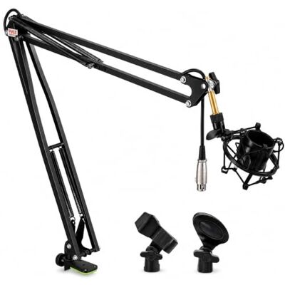 Pyle Mikrofon Arm, Ausziehbarer Tisch- Scherenarm mit Schockmount & Halterclips, mit Adapter Kompatibel mit Blue Snowball, HyperX QuadCast/SoloCast, Für Podcast, Streaming, Gaming, Home Studio Pyle Mikrofon Arm, Ausziehbarer Tisch- Scherenarm mit Schockmount & Halterclips, mit Adapter Kompatibel mit Blue Snowball, HyperX QuadCast/SoloCast, Für Podcast, Streaming, Gaming, Home Studio