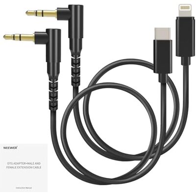 NEEWER Audiokabel Set, 2er Pack, Stecker auf Stecker 3,5mm TRS auf USB C + 3,5mm TRS auf iOS, kompatibel mit DJI Mic Rode Wireless GO II Hollyland CM28 CM31 Funkmikrofon iPhone iPad Android Mac NEEWER Audiokabel Set, 2er Pack, Stecker auf Stecker 3,5mm TRS auf USB C + 3,5mm TRS auf iOS, kompatibel mit DJI Mic Rode Wireless GO II Hollyland CM28 CM31 Funkmikrofon iPhone iPad Android Mac