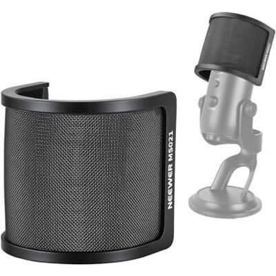 NEEWER Mikrofon Popschutz, dreilagiger Isolationsschutz für Microphone mit 35–55mm Durchmesser, Windschutz Pop Filter für Podcast Streaming Voice Over Gesang und Studioaufnahmen, MS021 NEEWER Mikrofon Popschutz, dreilagiger Isolationsschutz für Microphone mit 35–55mm Durchmesser, Windschutz Pop Filter für Podcast Streaming Voice Over Gesang und Studioaufnahmen, MS021