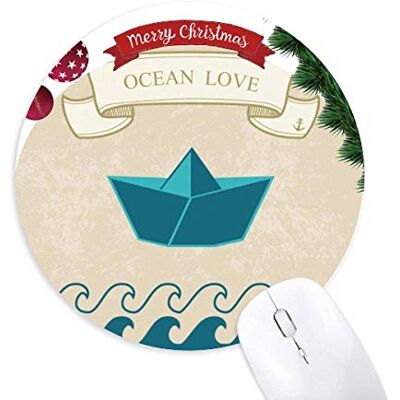 Paper Folding Ocean Love Sea Segelboot Rund um Gummi Maus Pad Weihnachtsbaum Mat Paper Folding Ocean Love Sea Segelboot Rund um Gummi Maus Pad Weihnachtsbaum Mat