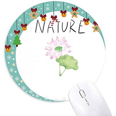 Lotus Plant Soloisland Painting Mouse Pad Jingling Bell Round Rubber Mat Lotus Plant Soloisland Painting Mouse Pad Jingling Bell Round Rubber Mat