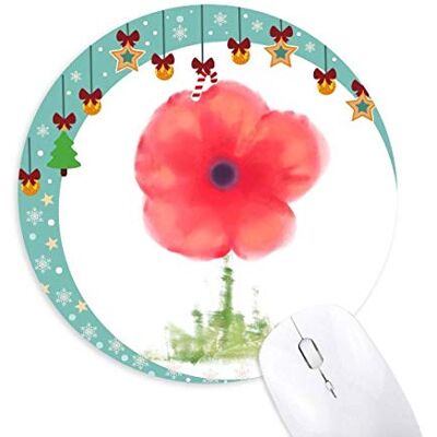 Red Flower Corn Poppy Art Aquarell Mouse Pad Jingling Bell Round Rubber Mat Red Flower Corn Poppy Art Aquarell Mouse Pad Jingling Bell Round Rubber Mat