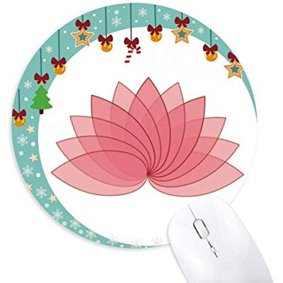 Flower Lotus Illustration Mouse Pad Jingling Bell Round Rubber Mat Flower Lotus Illustration Mouse Pad Jingling Bell Round Rubber Mat