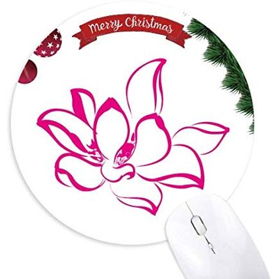 Pflanze Blume Pink Lotus Blume Rund Gummi Maus Pad Weihnachtsbaum Mat Pflanze Blume Pink Lotus Blume Rund Gummi Maus Pad Weihnachtsbaum Mat