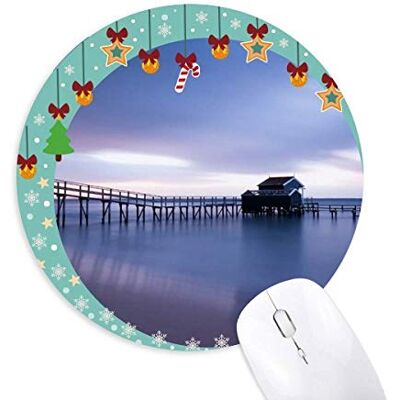 Ocean House Water Science Nature Picture Mouse Pad Jingling Bell Round Rubber Mat Ocean House Water Science Nature Picture Mouse Pad Jingling Bell Round Rubber Mat