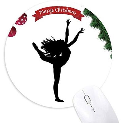 Sport Dancer Performance Art Round Rubber Maus Pad Weihnachtsbaum Mat Sport Dancer Performance Art Round Rubber Maus Pad Weihnachtsbaum Mat