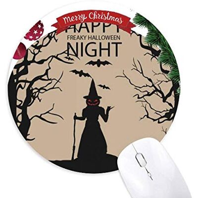 Night Ghost Fear Halloween Kürbis Rundgummi Maus Pad Weihnachtsbaum Mat Night Ghost Fear Halloween Kürbis Rundgummi Maus Pad Weihnachtsbaum Mat