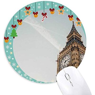 Big Ben Clouds Blue Sky Mouse Pad Jingling Bell Round Rubber Mat Big Ben Clouds Blue Sky Mouse Pad Jingling Bell Round Rubber Mat