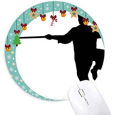 Chinesische Shaolin Stick Martial Art Mouse Pad Jingling Bell Round Rubber Mat Chinesische Shaolin Stick Martial Art Mouse Pad Jingling Bell Round Rubber Mat