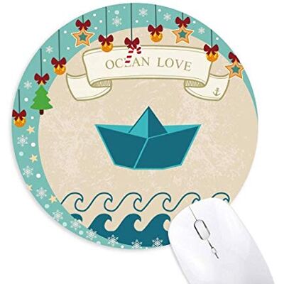 Paper Folding Ocean Love Sea Sailing Boat Mouse Pad Jingling Bell Round Rubber Mat Paper Folding Ocean Love Sea Sailing Boat Mouse Pad Jingling Bell Round Rubber Mat