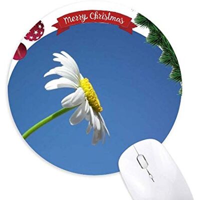 White Beautiful Sunflower Blue Sky Round Rubber Maus Pad Weihnachtsbaum Mat White Beautiful Sunflower Blue Sky Round Rubber Maus Pad Weihnachtsbaum Mat