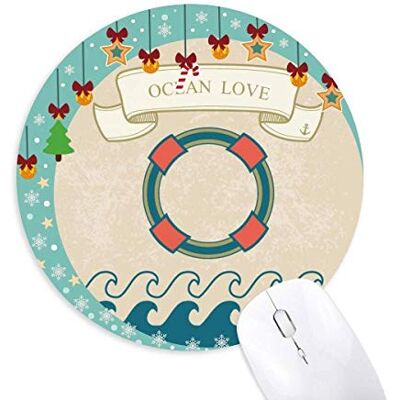 Leben Buoy Ocean Love Sea Sailing Pattern Maus Pad Jingling Bell Round Rubber Mat Leben Buoy Ocean Love Sea Sailing Pattern Maus Pad Jingling Bell Round Rubber Mat