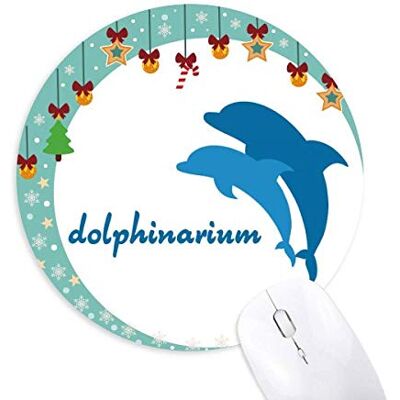 Blue Ocean Friendly Dolphin Pattern Mouse Pad Jingling Bell Round Rubber Mat Blue Ocean Friendly Dolphin Pattern Mouse Pad Jingling Bell Round Rubber Mat