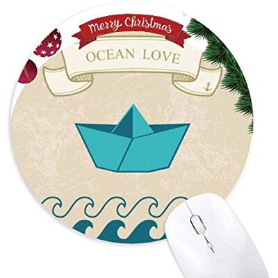 Paper Folding Boat Ocean Love Sea Segeln rund um Gummi Maus Pad Weihnachtsbaum Mat Paper Folding Boat Ocean Love Sea Segeln rund um Gummi Maus Pad Weihnachtsbaum Mat