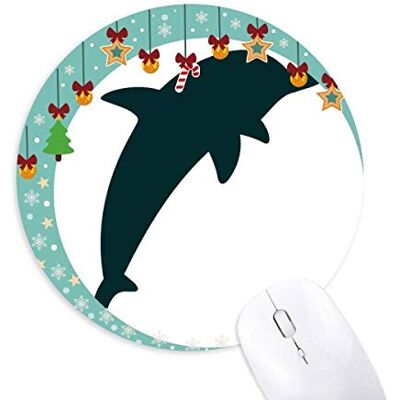 Blue Ocean Streamline Cute Dolphin Mouse Pad Jingling Bell Round Rubber Mat Blue Ocean Streamline Cute Dolphin Mouse Pad Jingling Bell Round Rubber Mat
