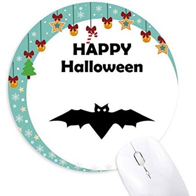 Bat Happy Ghost Angst Halloween Maus Pad Jingling Bell Round Rubber Mat Bat Happy Ghost Angst Halloween Maus Pad Jingling Bell Round Rubber Mat