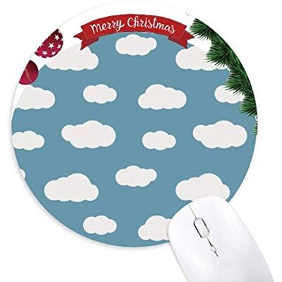 White Cloud Blue Sky Weather Round Rubber Maus Pad Weihnachtsbaum Mat White Cloud Blue Sky Weather Round Rubber Maus Pad Weihnachtsbaum Mat