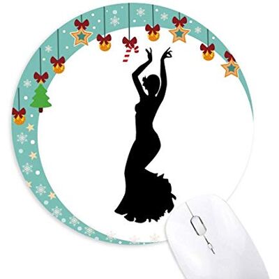 Performance Dancer Folk Dance Art Mouse Pad Jingling Bell Round Rubber Mat Performance Dancer Folk Dance Art Mouse Pad Jingling Bell Round Rubber Mat