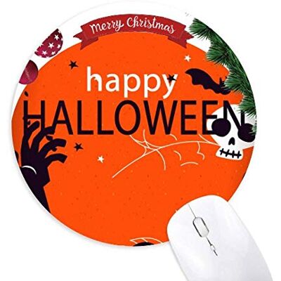 Red Happy Ghost Fear Halloween Round Rubber Maus Pad Weihnachtsbaum Mat Red Happy Ghost Fear Halloween Round Rubber Maus Pad Weihnachtsbaum Mat