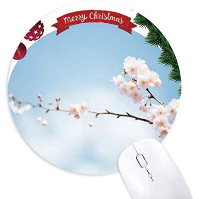 Plum Blossom Blue Sky Clouds Round Rubber Mouse Pad Weihnachtsbaum Mat Plum Blossom Blue Sky Clouds Round Rubber Mouse Pad Weihnachtsbaum Mat