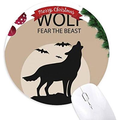 Wolf Ghost Fear Halloween Kürbis Rundgummi Maus Pad Weihnachtsbaum Mat Wolf Ghost Fear Halloween Kürbis Rundgummi Maus Pad Weihnachtsbaum Mat