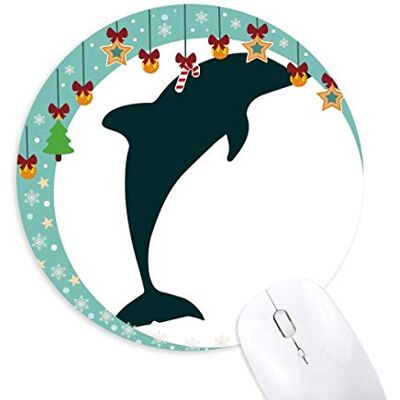 Blue Ocean Docile Friendly Dolphin Mouse Pad Jingling Bell Round Rubber Mat Blue Ocean Docile Friendly Dolphin Mouse Pad Jingling Bell Round Rubber Mat