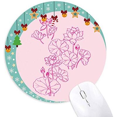 Leaf Lotus Flower Flower Plant Mouse Pad Jingling Bell Round Rubber Mat Leaf Lotus Flower Flower Plant Mouse Pad Jingling Bell Round Rubber Mat