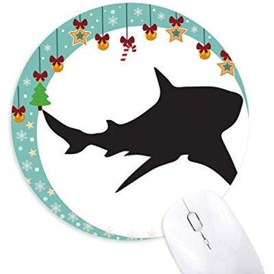 Biologie von Ocean Black Shark Fish Mouse Pad Jingling Bell Round Rubber Mat Biologie von Ocean Black Shark Fish Mouse Pad Jingling Bell Round Rubber Mat
