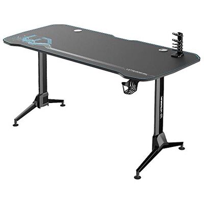 Selsey FUROX Gaming-Tisch, Gamer Schreibtisch mit Carbon Oberfläche, Full Desktop Mauspad, höhenverstellbar, 160 x 70 cm (Schwarz / Blau) Selsey FUROX Gaming-Tisch, Gamer Schreibtisch mit Carbon Oberfläche, Full Desktop Mauspad, höhenverstellbar, 160 x 70 cm (Schwarz / Blau)