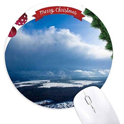 Sunshine Blue Sky Clouds Round Rubber Mouse Pad Christmas Tree Mat Sunshine Blue Sky Clouds Round Rubber Mouse Pad Christmas Tree Mat