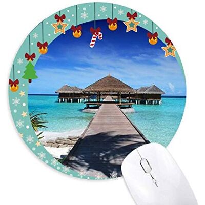 Ocean House Water Science Nature Picture Mouse Pad Jingling Bell Round Rubber Mat Ocean House Water Science Nature Picture Mouse Pad Jingling Bell Round Rubber Mat