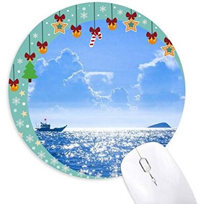 Ocean Water Sea Boat Science Nature Picture Mouse Pad Jingling Bell Round Rubber Mat Ocean Water Sea Boat Science Nature Picture Mouse Pad Jingling Bell Round Rubber Mat
